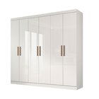 Guarda Roupa Casal Mdp 6 Portas 2 Gavetas Slim Branco