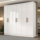 Guarda Roupa Casal Mdp 6 Portas 2 Gavetas Slim Branco