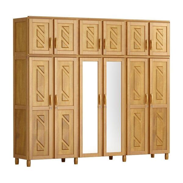 Guarda-roupa Casal Mel 12 Portas Espelho 3 Gavetas