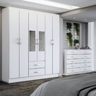 Guarda-roupa Casal Melanie 6 Portas 2 Gavetas E Espelho Com C