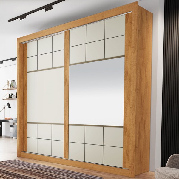 Guarda-roupa Casal Merida 2 Portas 4 Gavetas Flex Com Espelho