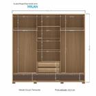 Guarda Roupa Casal Milan 3 Portas Deslizantes Com Espelho E P