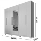 Guarda-roupa Casal Milão 8 Portas 4 Gavetas Com Espelho Wengu
