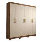 Guarda-roupa Casal Milena 6 Pt 2 Gv Café E Off White