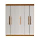 Guarda-roupa Casal Miranda 6 Pt Imbuia E Off White