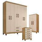 Guarda Roupa Casal Modena Com Cômoda Cannes 5 Gavetas E Armár