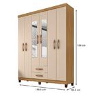 Guarda Roupa Casal Modena Com Espelho 6 Portas E Cômoda Sapat