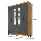 Guarda Roupa Casal Modena Com Espelho 6 Portas E Multiuso Rec