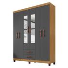 Guarda Roupa Casal Modena Com Espelho 6 Portas E Multiuso Rec