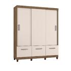 Guarda-roupa Casal Moderno 2 Portas E 3 Gavetas Bege Claro
