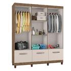 Guarda-roupa Casal Moderno 2 Portas E 3 Gavetas Bege Claro
