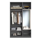 Guarda Roupa Casal Modulado 3 Portas Com Espelho 1 Cabideiro