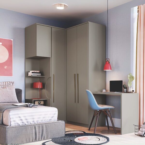 Guarda Roupa Casal Modulado 4 Peças Elegance Níquel