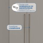 Guarda Roupa Casal Modulado 4 Peças Elegance Níquel