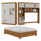 Guarda-roupa Casal Modulado 4 Portas Com Cama Hercules 4 Port