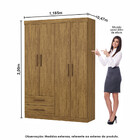 Guarda-roupa Casal Modulado 4 Portas Hercules 4 Portas 4 Gave