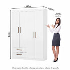Guarda-roupa Casal Modulado 4 Portas Hercules 4 Portas 4 Gave