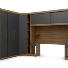 Guarda Roupa Casal Modulado 5 Peças 6 Portas Ipê Wood/grafite