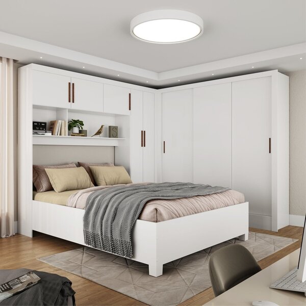Guarda-roupa Casal Modulado 5 Portas Com Cama Santiago 3 Port