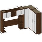 Guarda Roupa Casal Modulado 6 Peças Com Ponte Cabeceira E 2 M