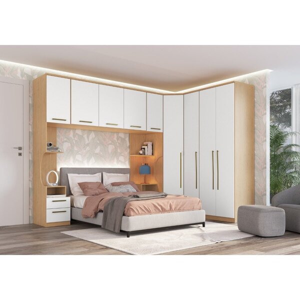 Guarda Roupa Casal Modulado 6 Peças Elegance Angelin/blanc