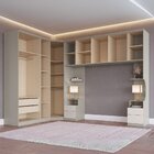 Guarda Roupa Casal Modulado 6 Peças Elegance Com Espelho Niqu