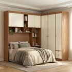 Guarda-roupa Casal Modulado Com Cabeceira E Módulo Aéreo 7 Po