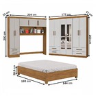 Guarda-roupa Casal Modulado Com Cama Hércules 11 Portas 6 Gav