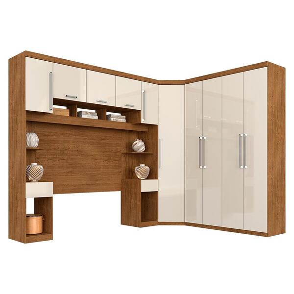 Guarda Roupa Casal Modulado Emília 3 Peças Freijó/off Premium