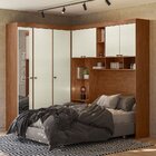 Guarda-roupa Casal Modulado Lugano Com Espelho Jatobá/areia