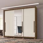 Guarda Roupa Casal Monaco 3 Portas Com Espelho 5 Gavetas Cast