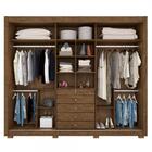 Guarda Roupa Casal Monaco 3 Portas Com Espelho 5 Gavetas Cast