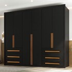 Guarda-roupa Casal Monaco Plus 6 Portas 6 Gavetas Preto - Max