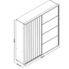 Guarda Roupa Casal Monet Ripado 2 Portas Deslizantes - Madetec