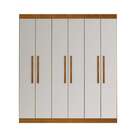 Guarda-roupa Casal Mônica 6 Pt Imbuia E Off White