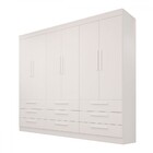 Guarda-roupa Casal Monte Negro 6 Portas 9 Gavetas Branco - Pn