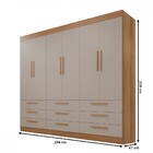 Guarda-roupa Casal Monte Negro 6 Portas 9 Gavetas Cinamomo/of