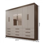 Guarda-roupa Casal Monte Negro 6 Portas 9 Gavetas Com Espelho