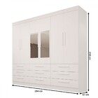 Guarda-roupa Casal Monte Negro 6 Portas 9 Gavetas Com Espelho