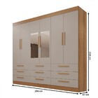 Guarda-roupa Casal Monte Negro 6 Portas 9 Gavetas Com Espelho