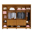 Guarda-roupa Casal Monte Rei 6 Portas 6 Gavetas Ripado Cinamo