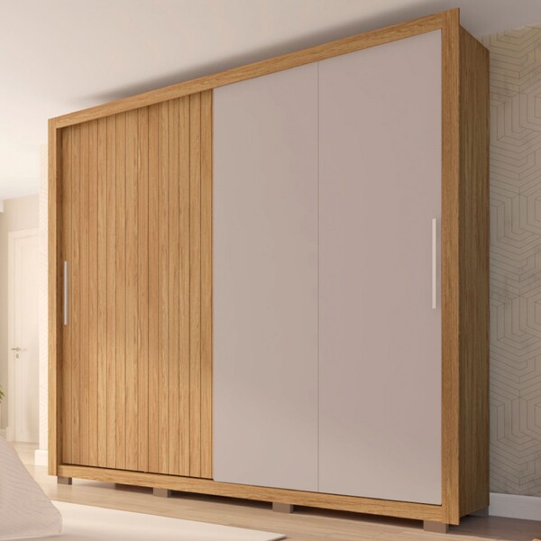 Guarda-roupa Casal Moviment 2 Portas 4 Gavetas Buriti/fendi -