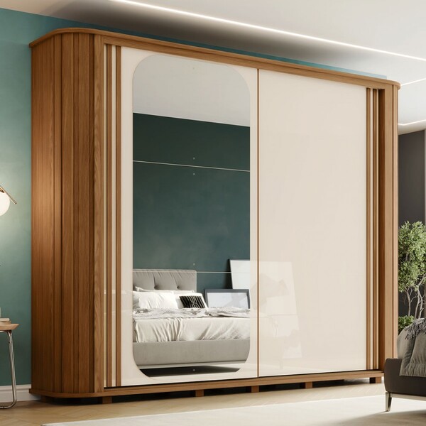 Guarda-roupa Casal Mozzate 2 Portas 6 Gavetas Ripado Com Espe