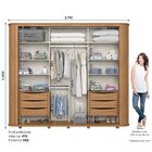 Guarda-roupa Casal Mozzate Cantos Arredondados Com Ripado 2 P