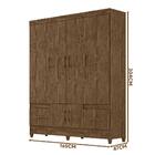 Guarda Roupa Casal Ms912 4 Portas 2 Gavetas Castanho