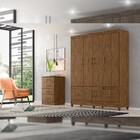 Guarda Roupa Casal Ms912 4 Portas 2 Gavetas Castanho