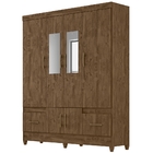 Guarda Roupa Casal Ms912 Com Espelho 6 Portas Castanho Wood M