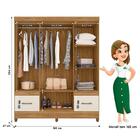 Guarda Roupa Casal Ms912 Com Espelho E Cômoda Georgia Freijó