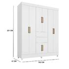 Guarda Roupa Casal Munique 8 Portas 2 Gavetas Branco Tana Dec
