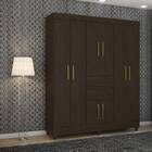 Guarda Roupa Casal Munique 8 Portas 2 Gavetas Ébano Tana Decor